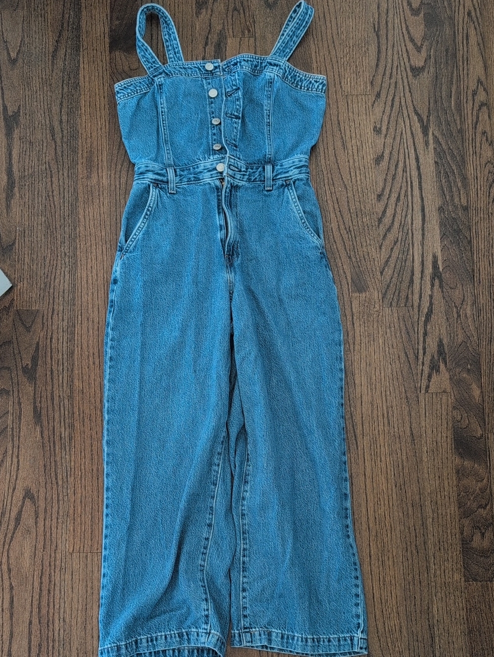 Levi's Light Blue Denim Wide-Leg Overalls